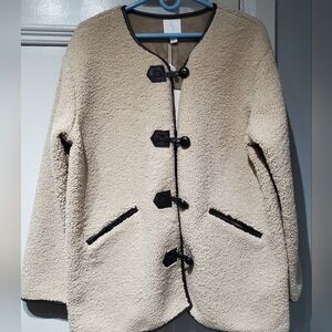 JOIE- SHERPA FAUX FUR DUFFLE COAT